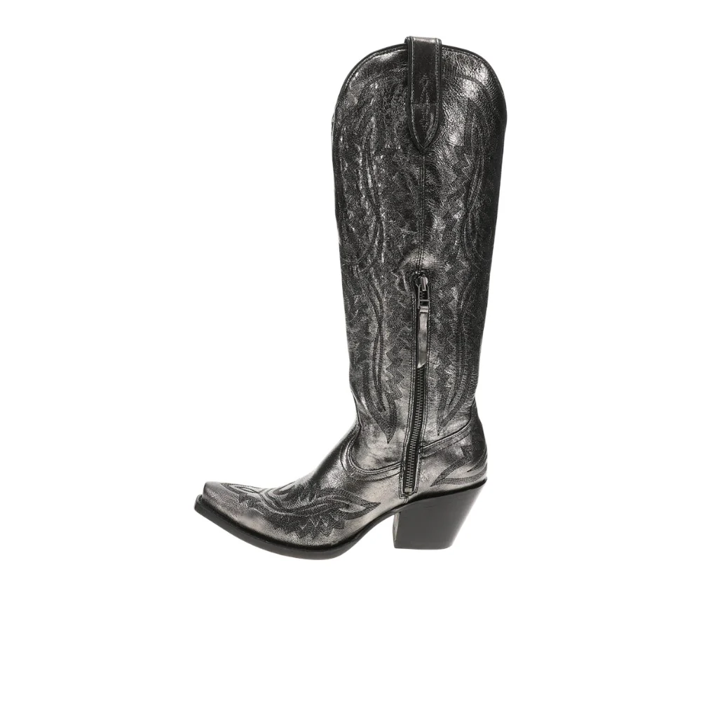 Casanova Embroidered Snip Toe Zippered Cowboy Boots - Image 3