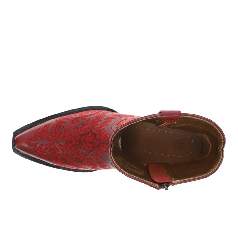 Cate Embroidered Snip Toe Zippered Cowboy Booties - Image 4