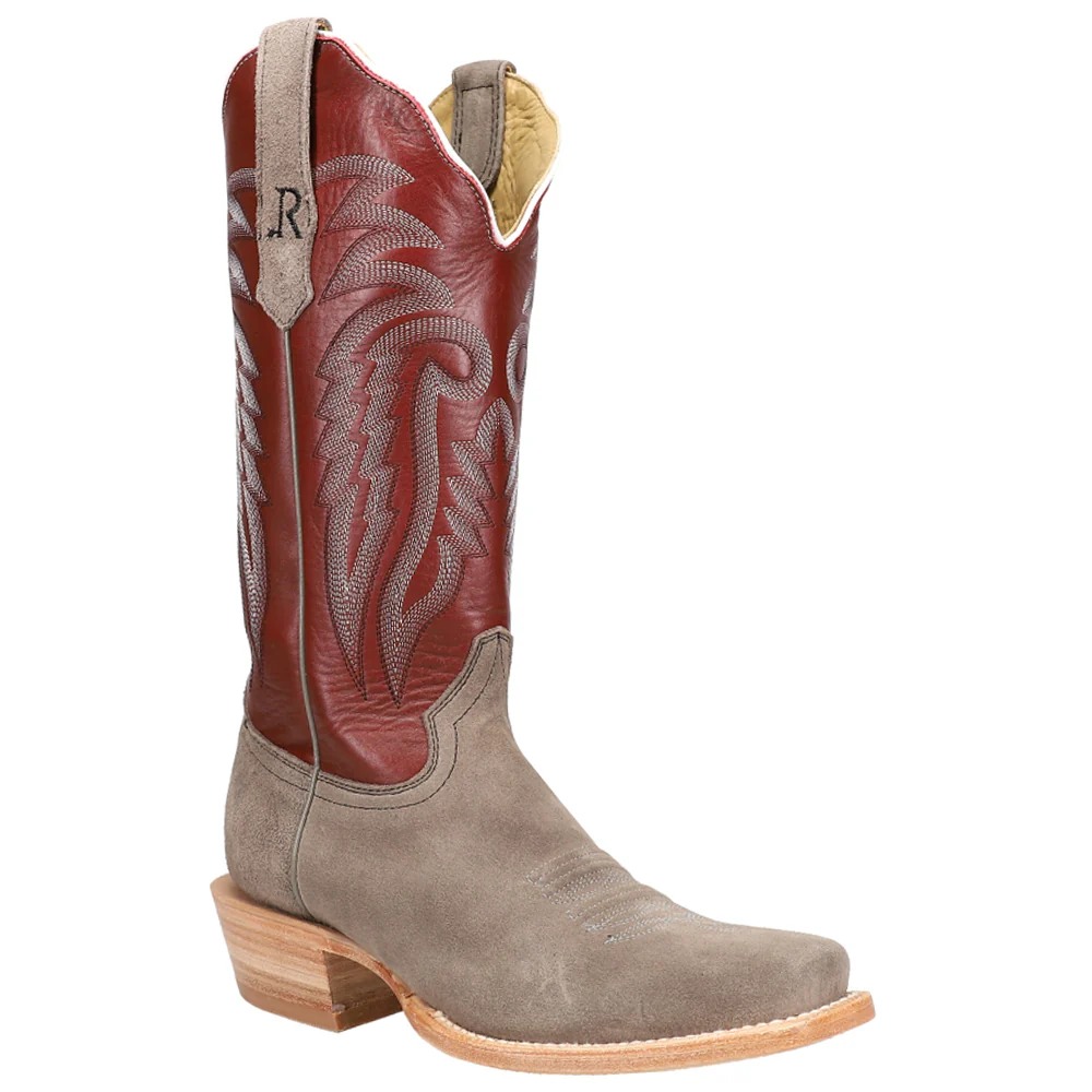 Charcoal Brush Off Embroidered Square Toe Cowboy Boots - Image 2