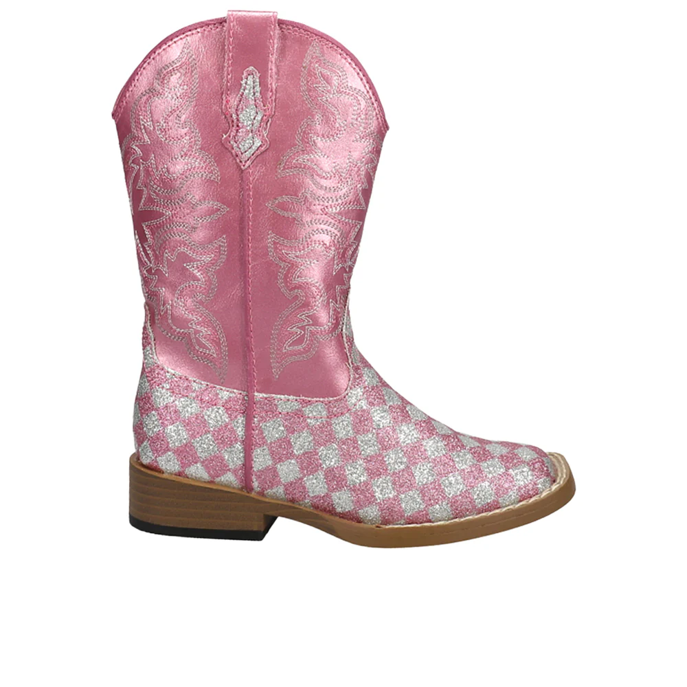 Checkered Square Toe Cowboy Boots (Little Kid-Big Kid)