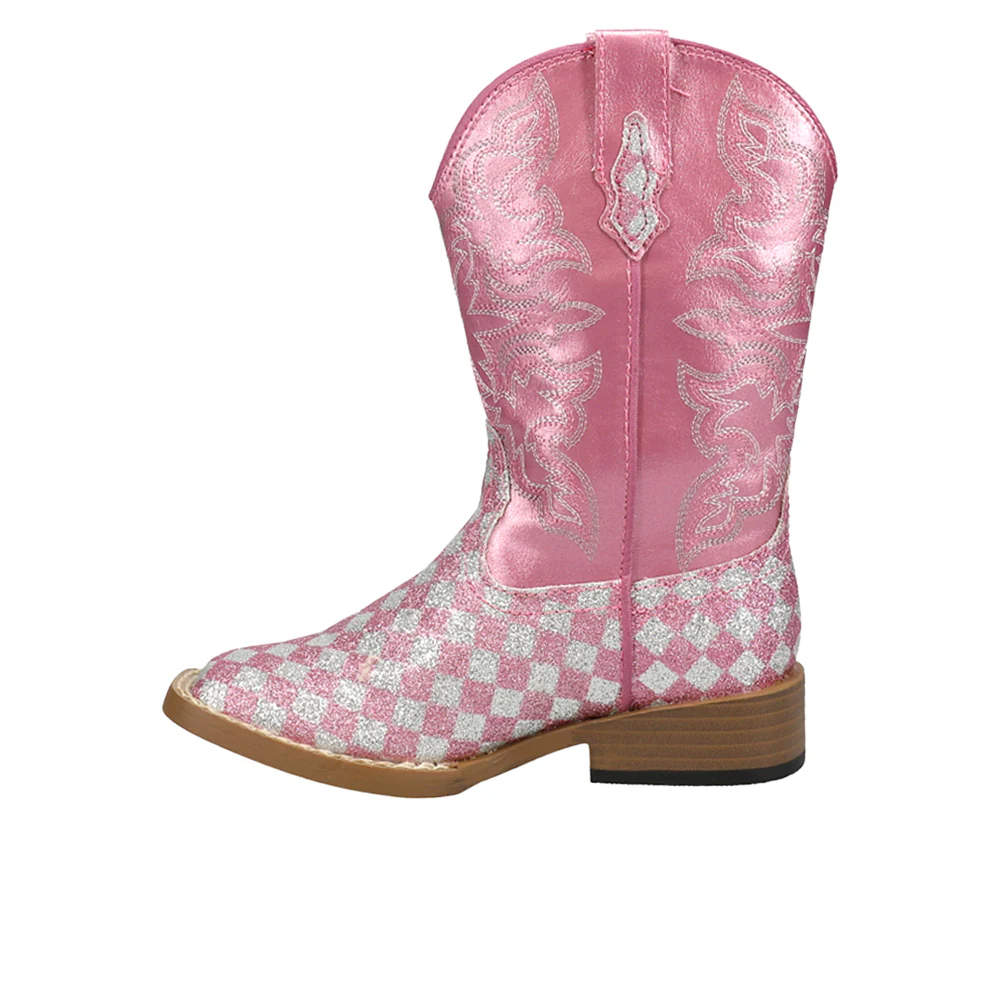 Checkered Square Toe Cowboy Boots (Little Kid-Big Kid) - Image 3