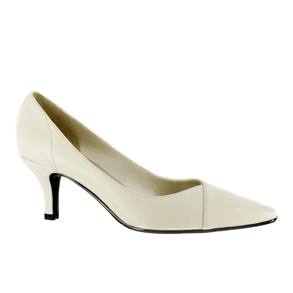 Chiffon Pointed Toe Kitten Heel Pumps - Image 2