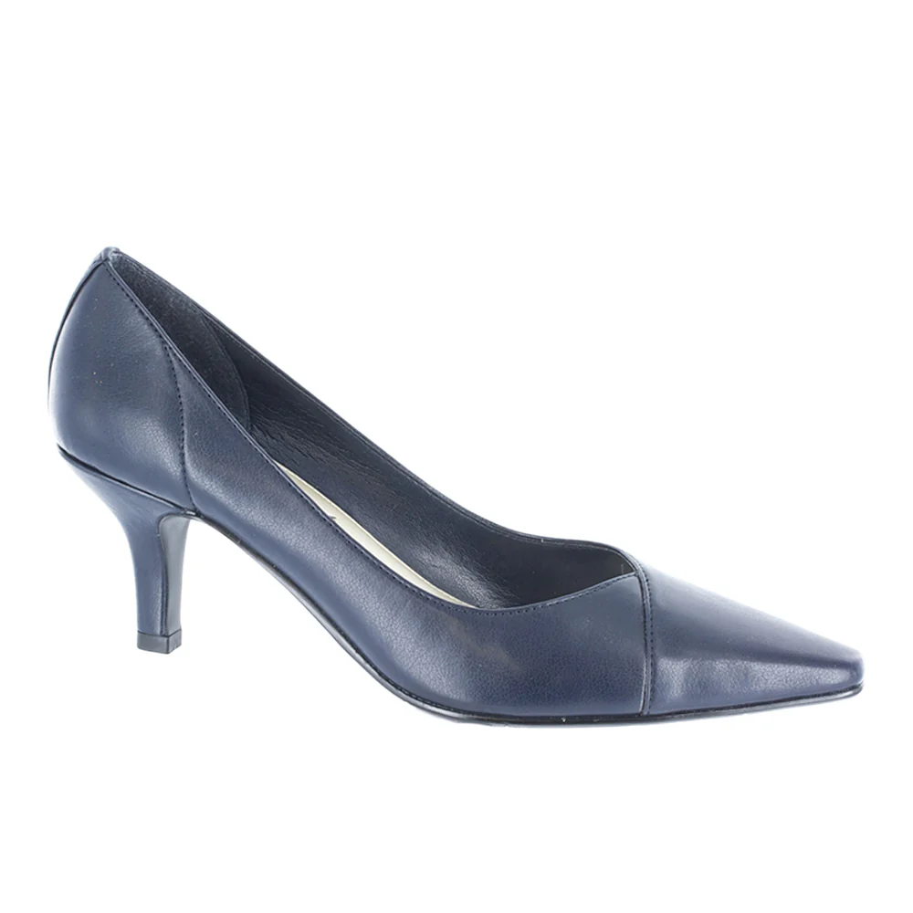 Chiffon Pointed Toe Kitten Heel Pumps - Image 2