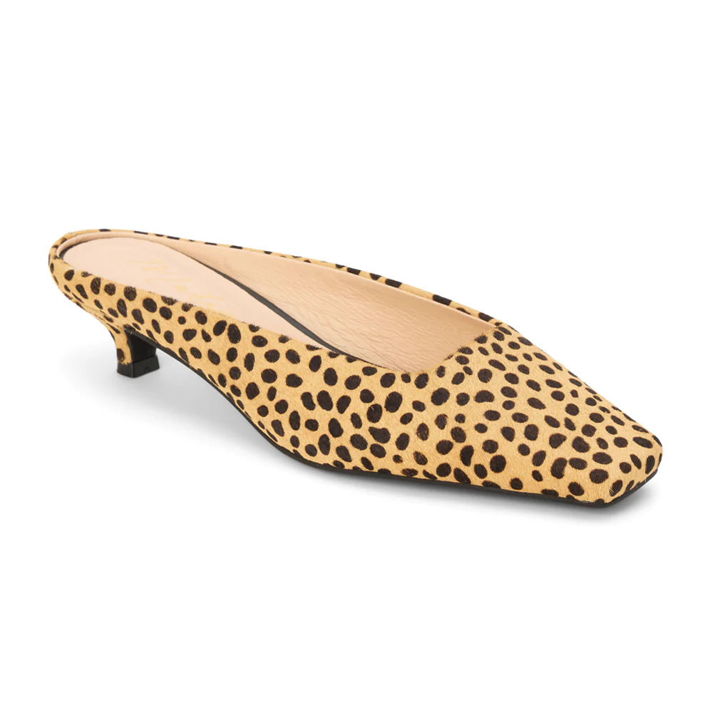 Classy Square Toe Kitten Heel Mules - Image 2