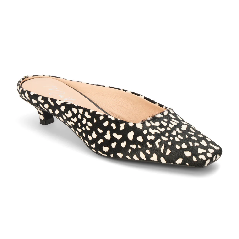 Classy Square Toe Kitten Heel Mules - Image 2