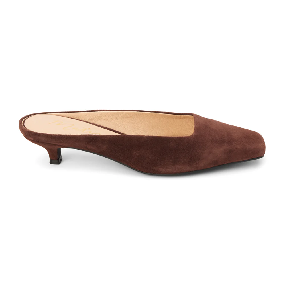 Classy Square Toe Kitten Heel Mules