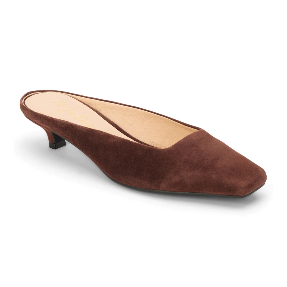 Classy Square Toe Kitten Heel Mules - Image 2