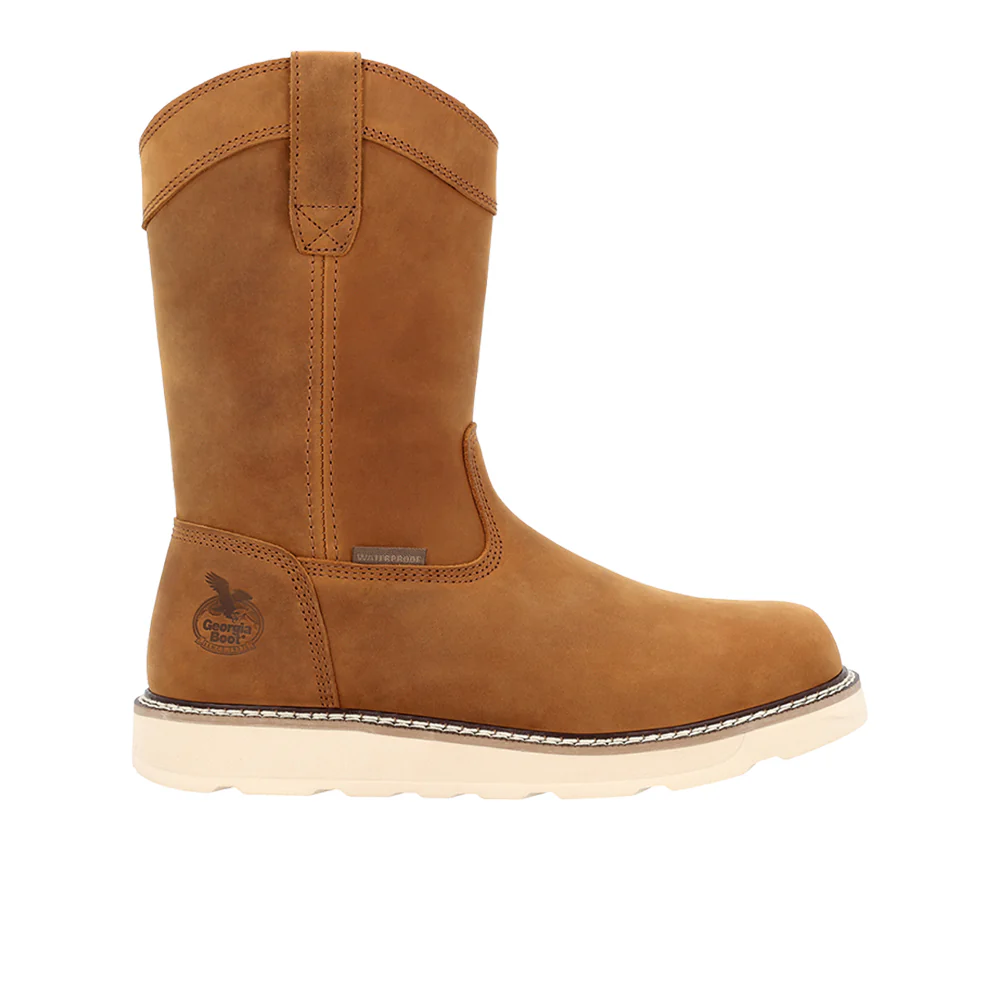 Core 37 Wedge 10 Inch Pull On Plain Waterproof Steel Toe Work Boots