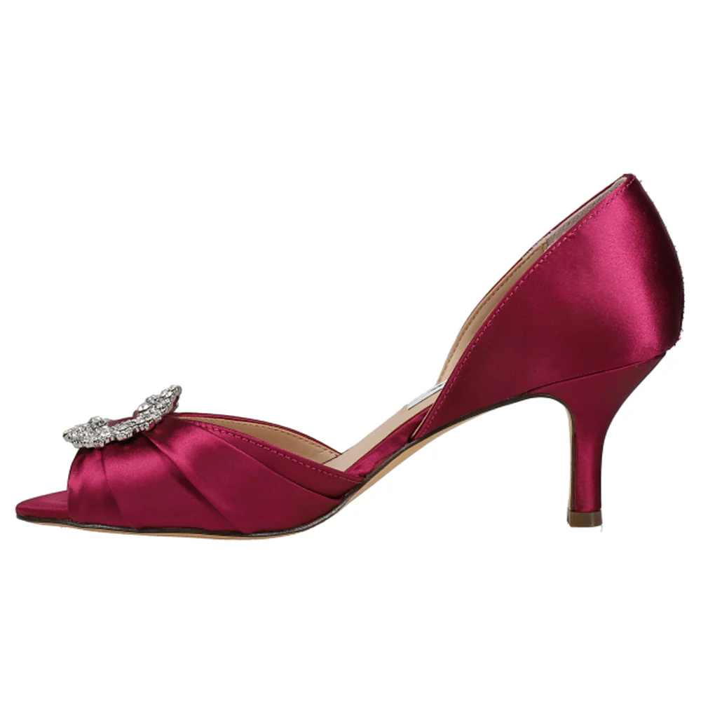 Corrine Rhinestone Peep Toe Evening Pumps - Image 3