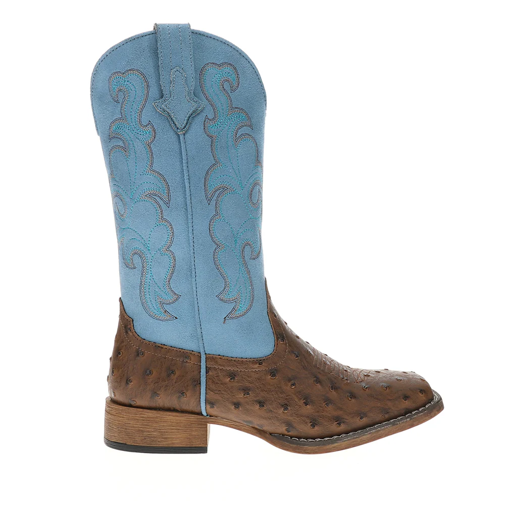 Cowboy Classic Ostrich Print Square Toe Cowboy Boots