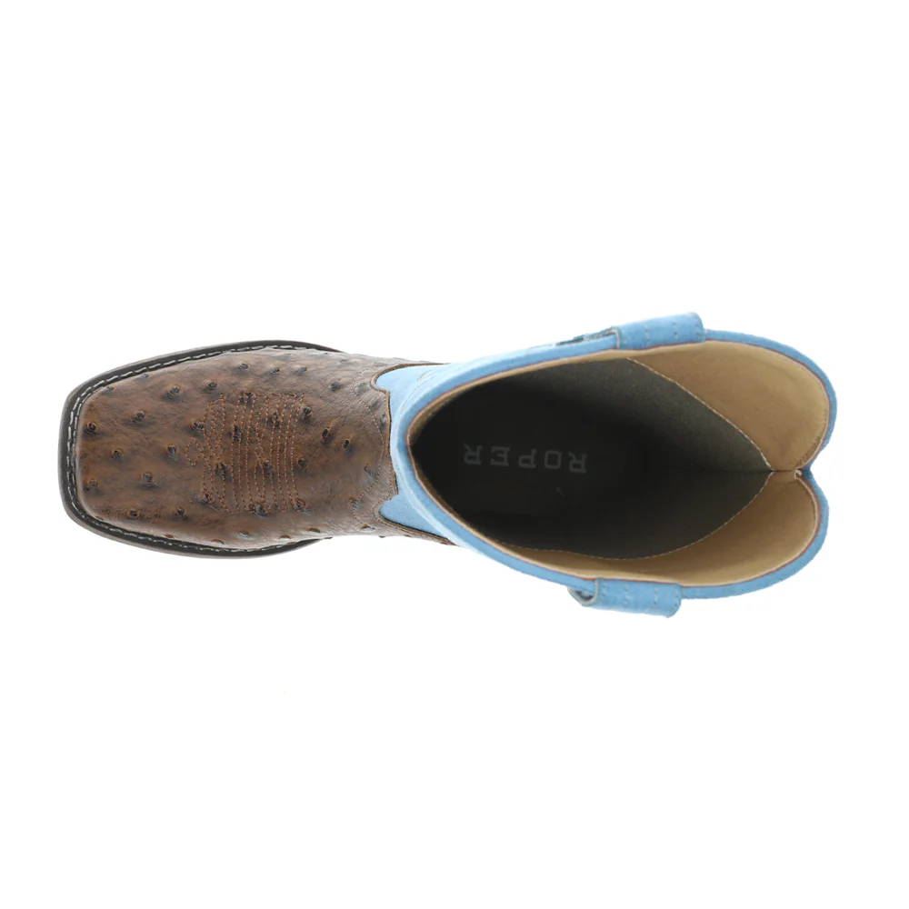 Cowboy Classic Ostrich Print Square Toe Cowboy Boots - Image 4