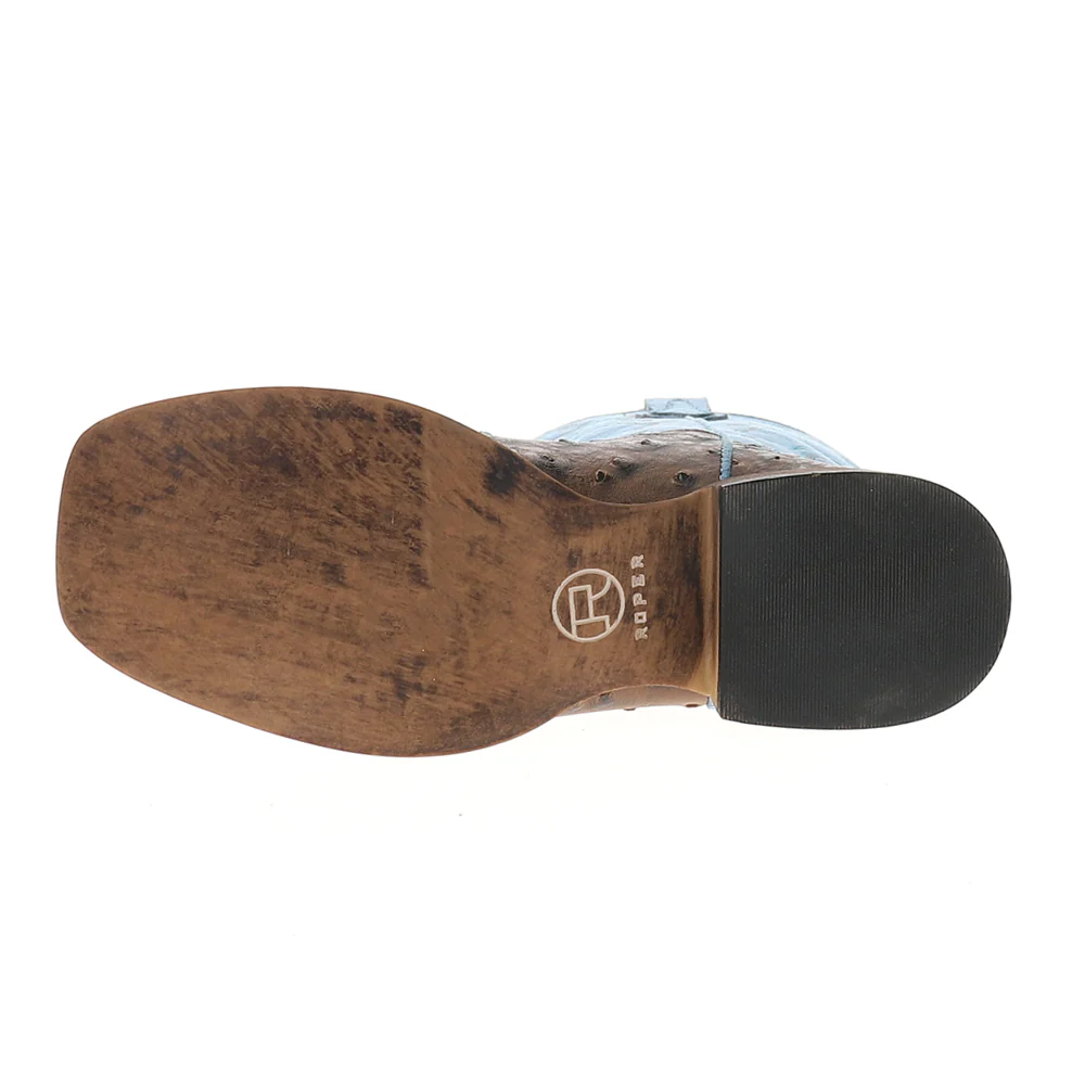 Cowboy Classic Ostrich Print Square Toe Cowboy Boots - Image 5