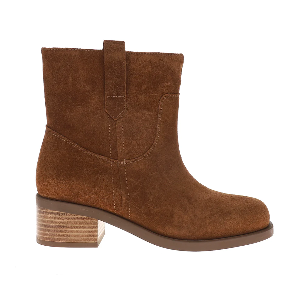 Cozy Suede Round Toe Pull On Booties