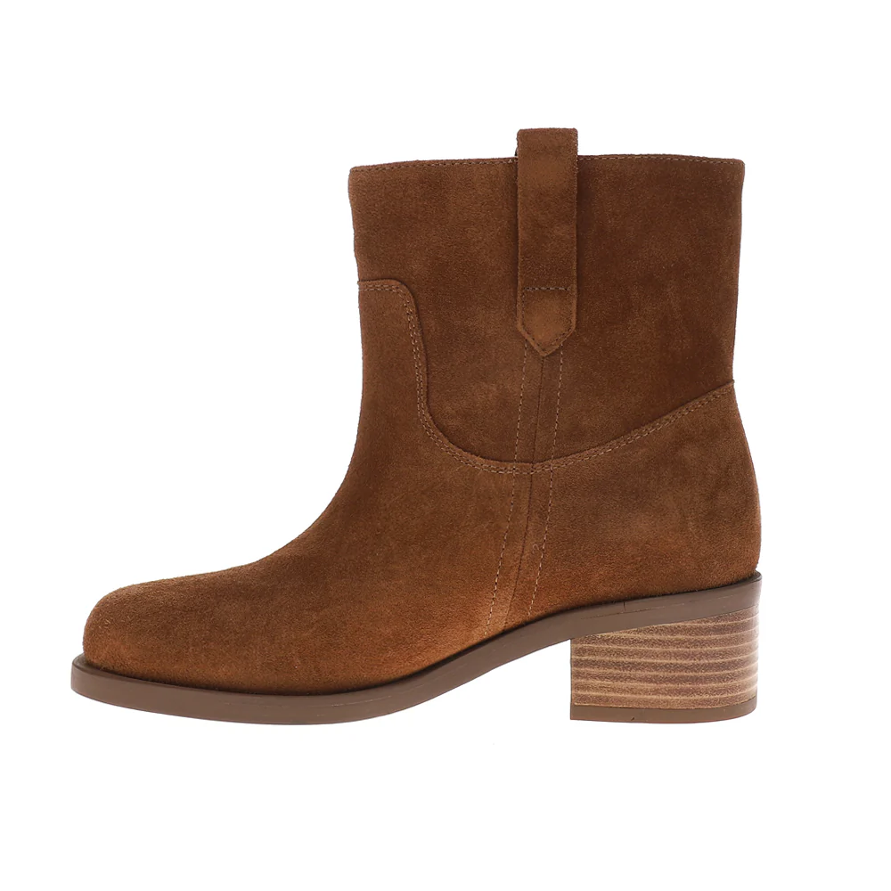 Cozy Suede Round Toe Pull On Booties - Image 3