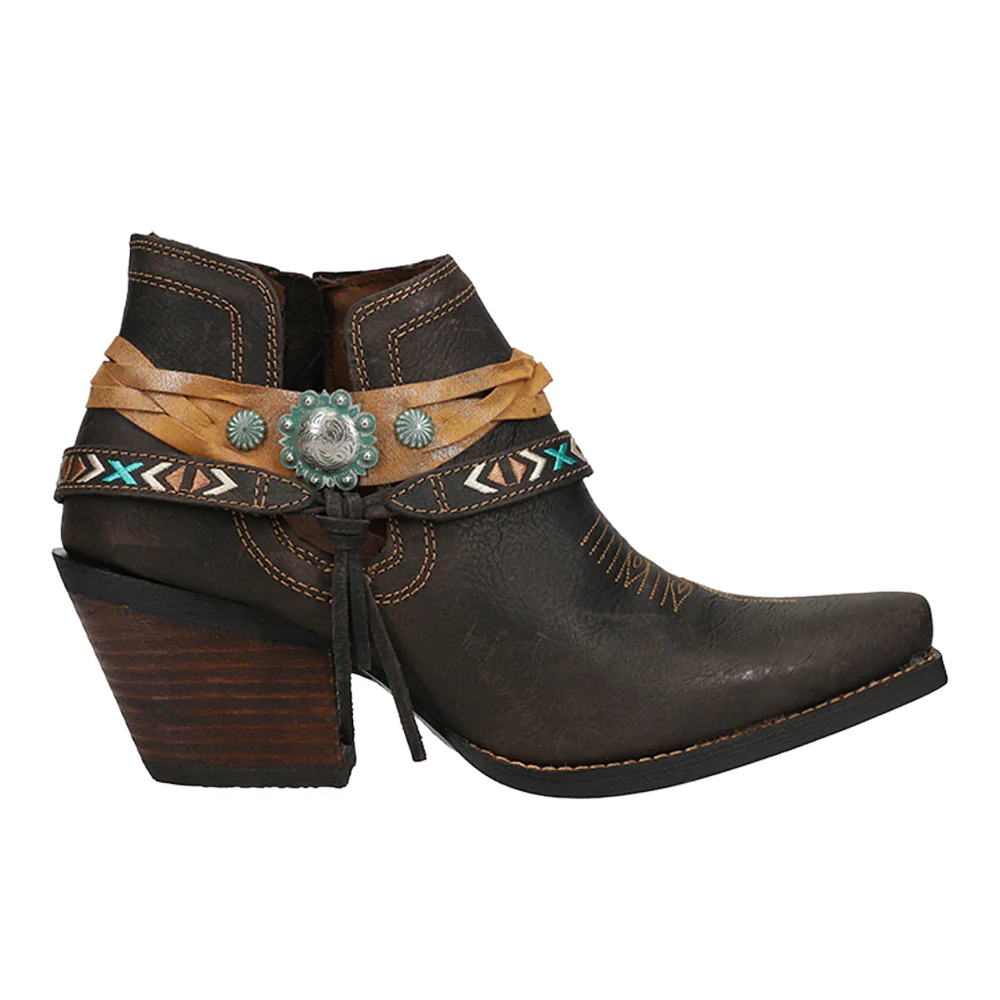 Crush Belted Snip Toe Pull On Booties