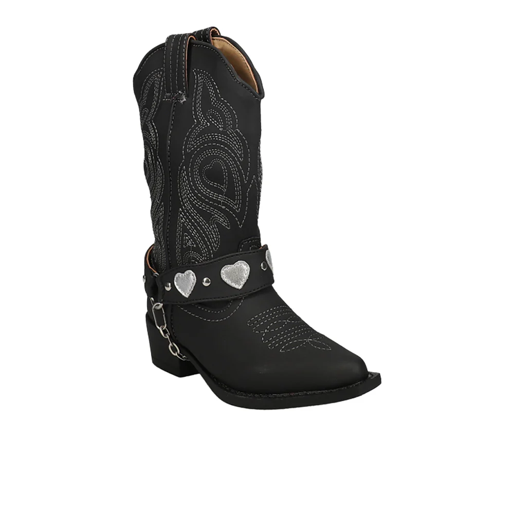 Dale Heart Snip Toe Cowboy Boots (Little Kid-Big Kid) - Image 2
