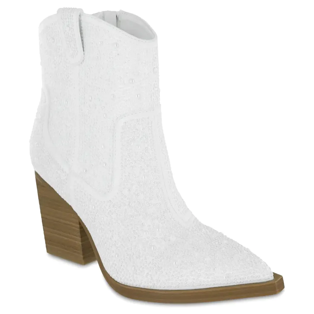 Dawson Studded Pointed Toe Zippered Booties - Image 2