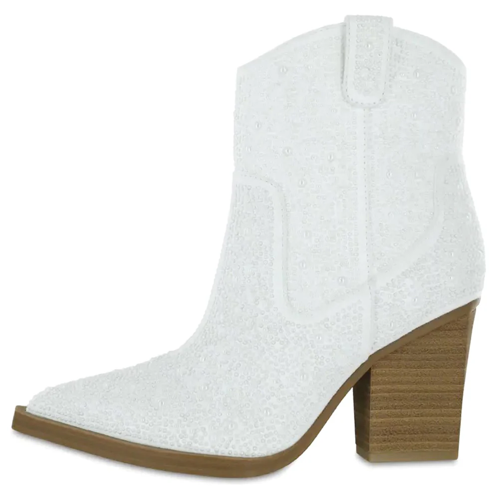 Dawson Studded Pointed Toe Zippered Booties - Image 3