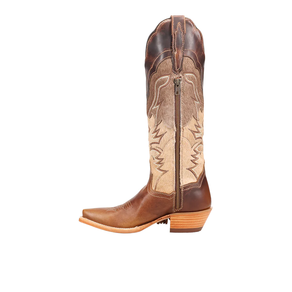 Dayla Braided Fringe Snip Toe Pull On Cowboy Boots - Image 3