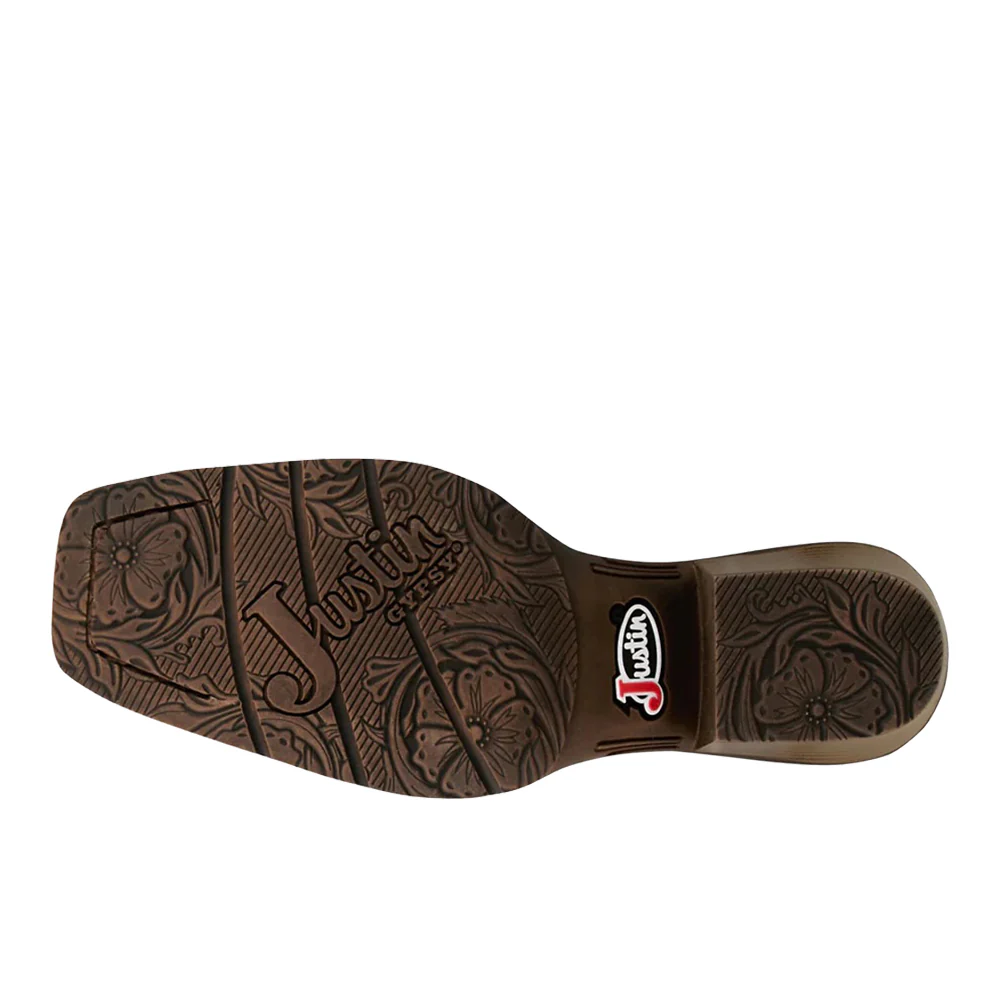 Dee 7 Inch Embroidered Square Toe Pull On Cowboy Boots - Image 5