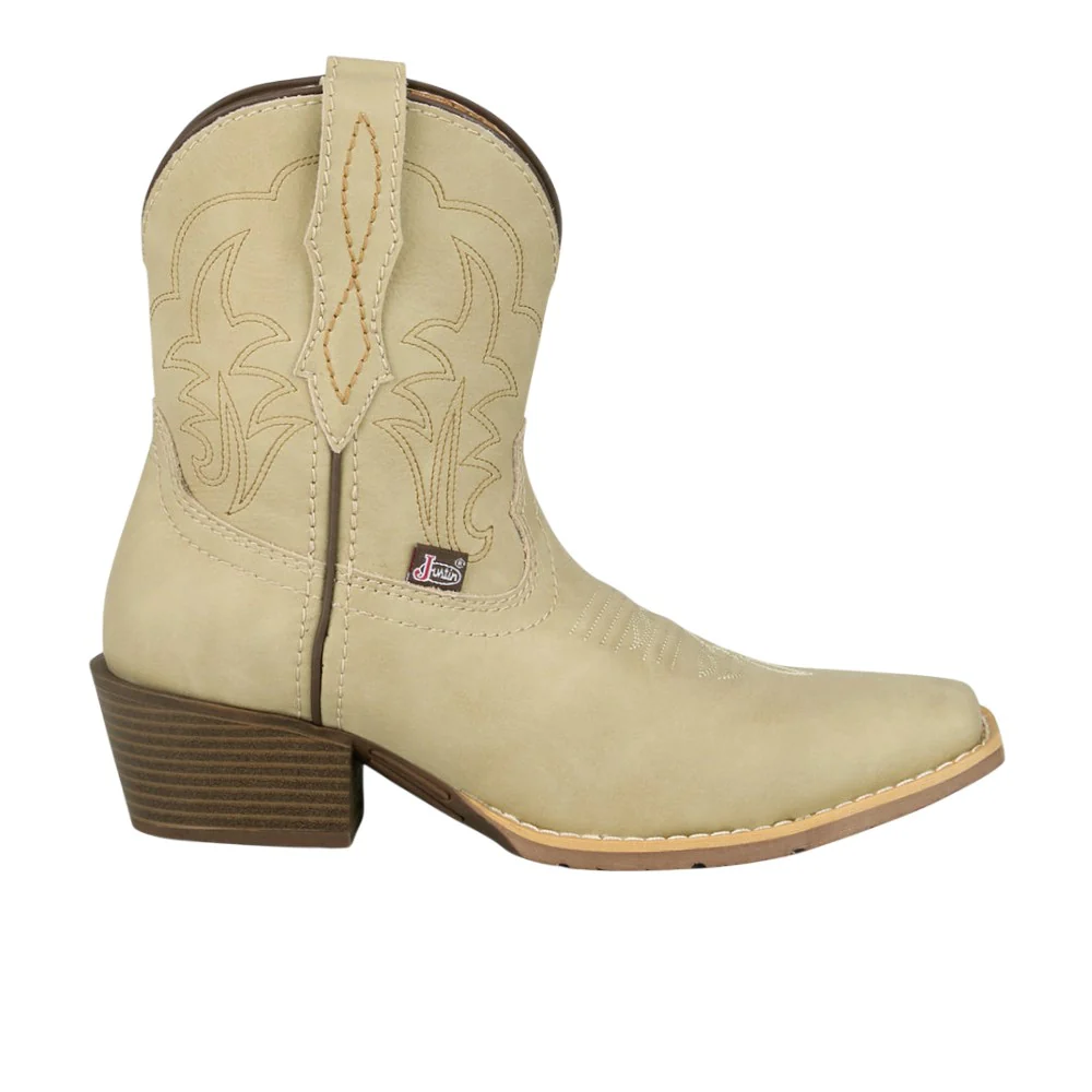 Dee 7 Inch Embroidered Square Toe Pull On Cowboy Boots