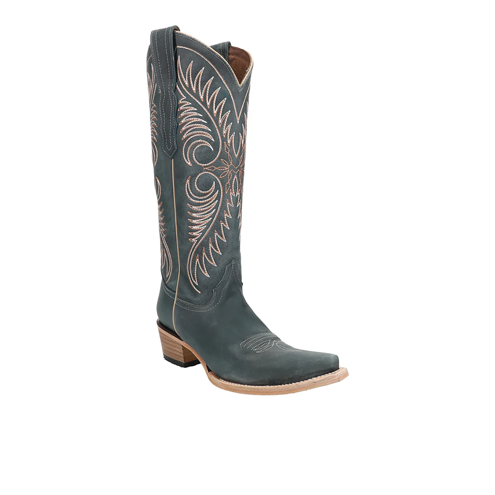 Distressed Embroidered Snip Toe Cowboy Boots - Image 2