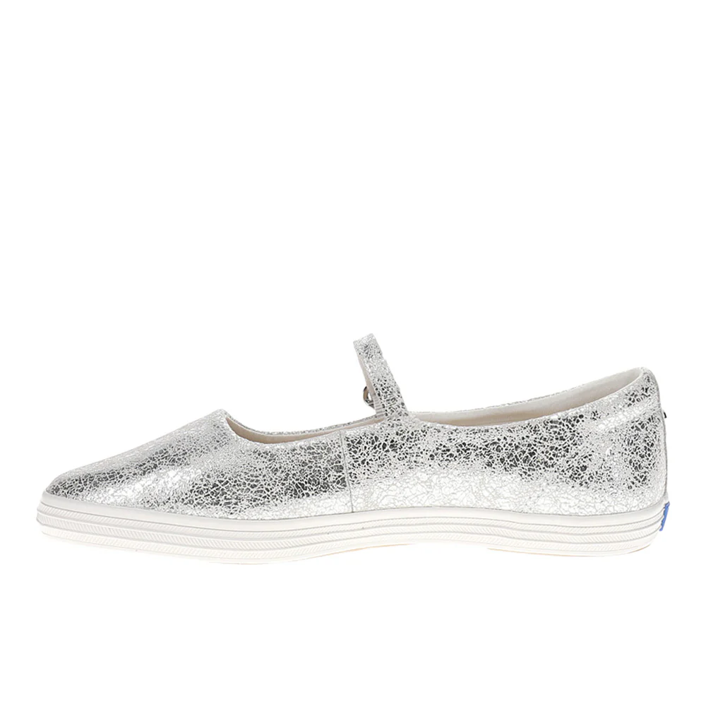 Distressed Metallic Mary Jane Flats - Image 3