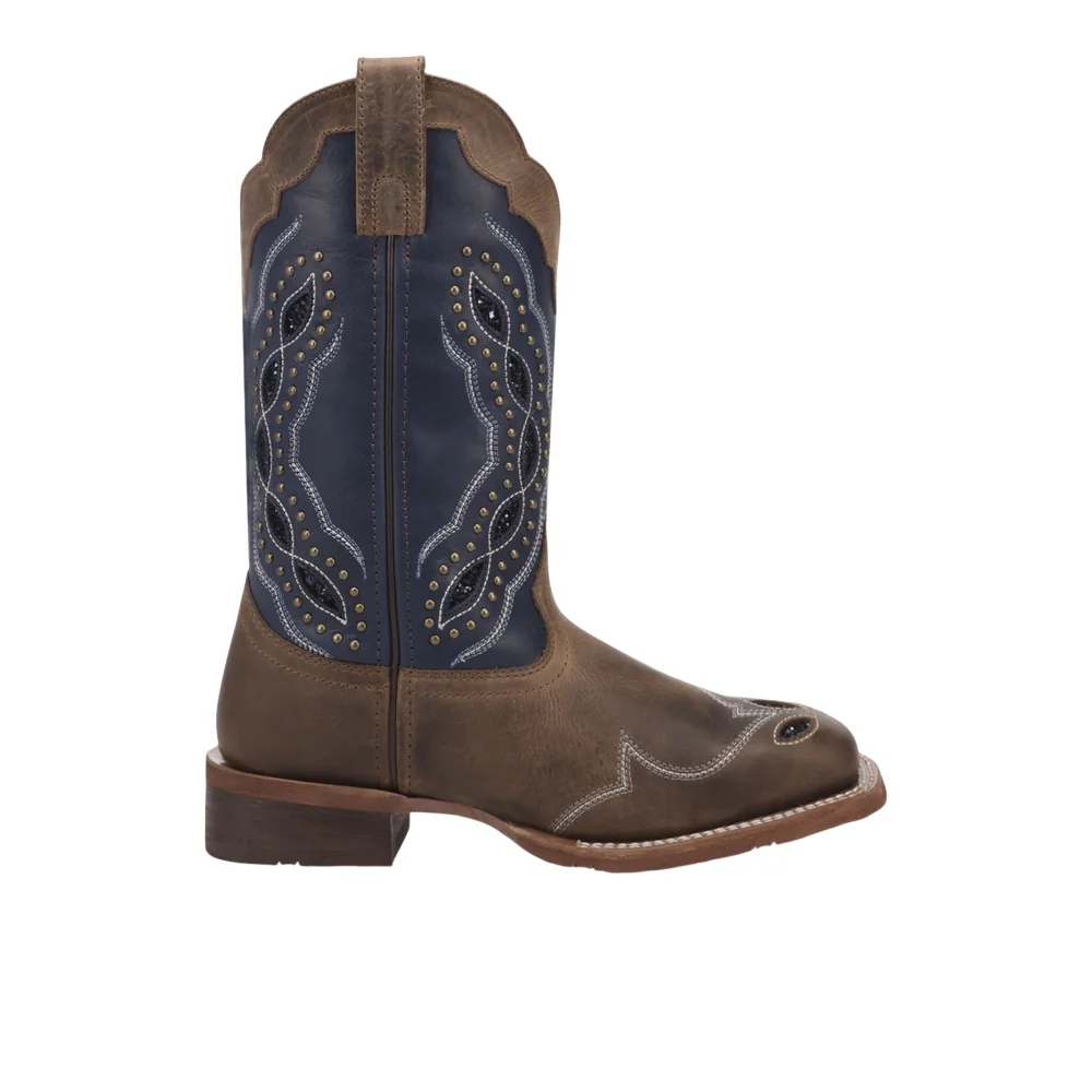 Dragonfly Square Toe Pull On Cowboy Boots