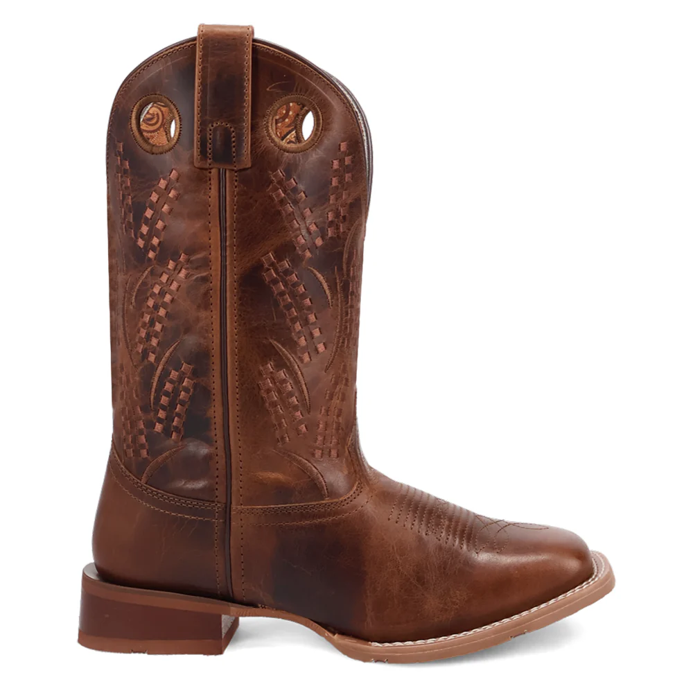 Dream Weaver Embroidered Square Toe Pull On Cowboy Boots