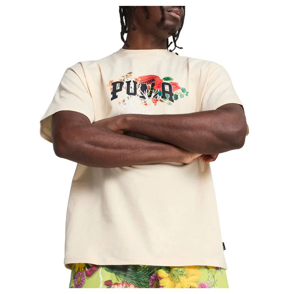 Dunked In Florals Graphic Crew Neck Short Sleeve T-Shirt - Image 3