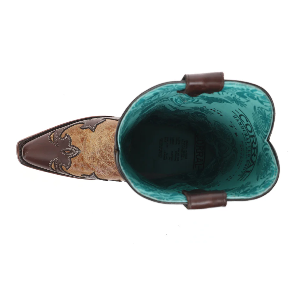 Eagle Overlay Embroidered Snip Toe Pull On Cowboy Boots - Image 4