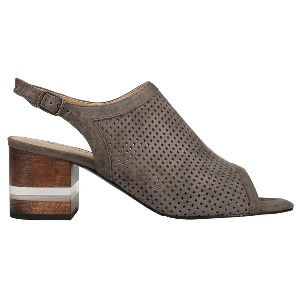 Elija Perforated Block Heel Sandals