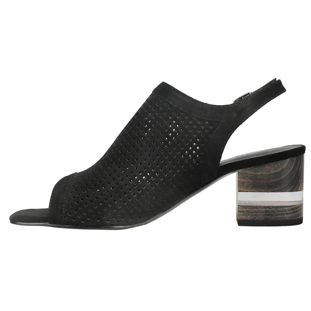 Elija Perforated Block Heel Sandals - Image 3