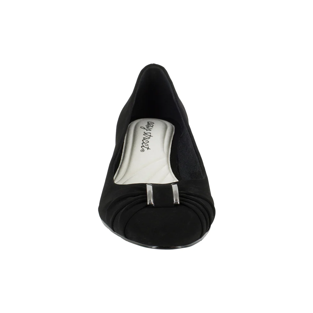 Eloise Rhinestone Round Toe Block Heel Pumps - Image 5