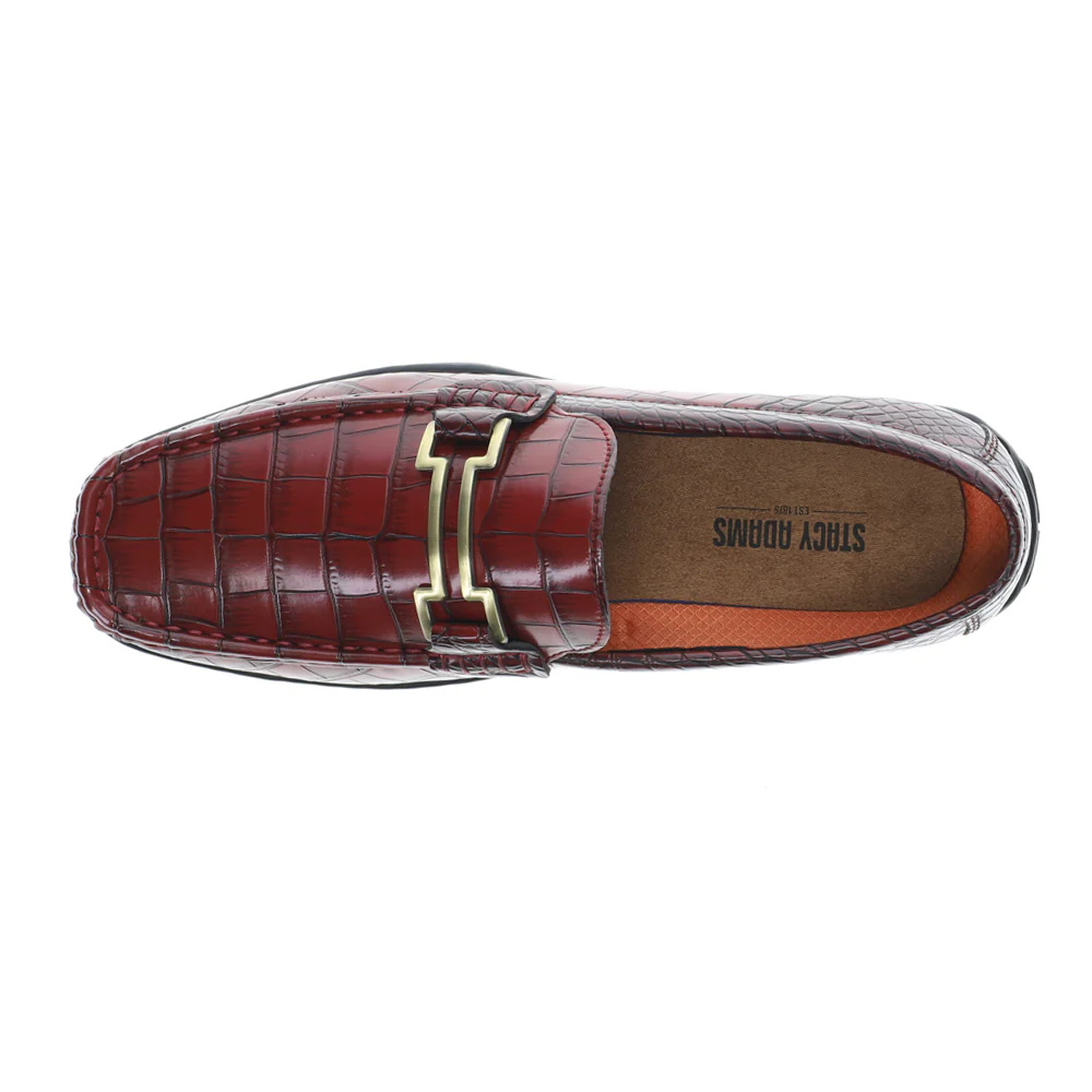 Embrey Moc Toe Bit Slip On Croc Print Loafers - Image 4