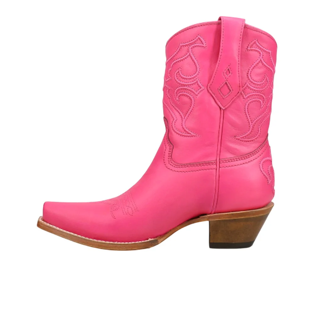 Embroidered Snip Toe Cowboy Booties - Image 3