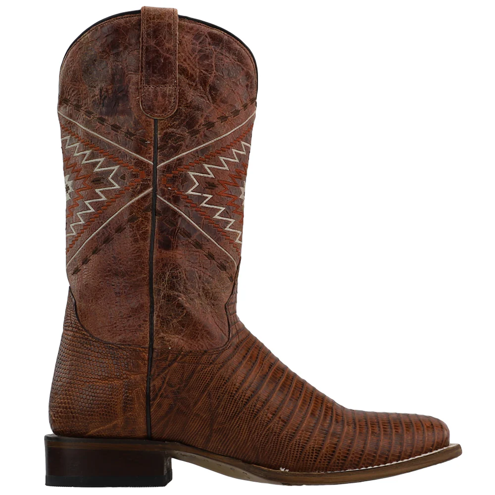 Eroica Southwest Embroidered Square Toe Pull On Cowboy Boots