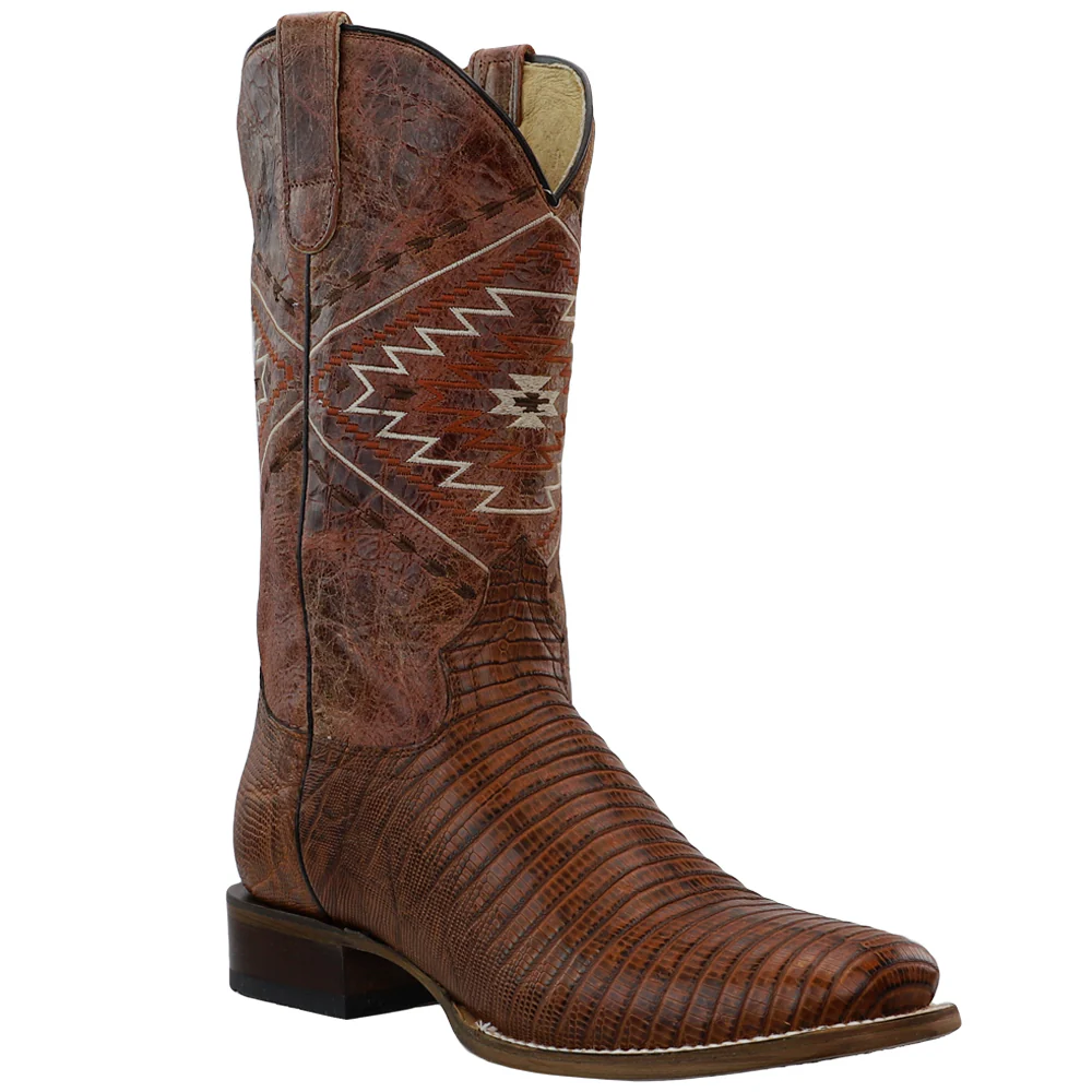 Eroica Southwest Embroidered Square Toe Pull On Cowboy Boots - Image 2