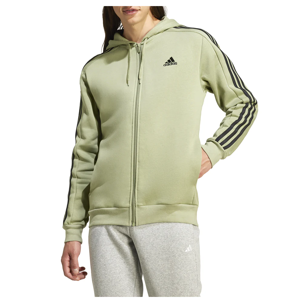 Essentials Fleece 3-Stripes Full Zip Hoodie