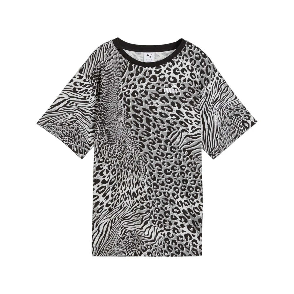 Essentials Graphic Animal Print Relaxed Crew Neck Short Sleeve T-Shirt