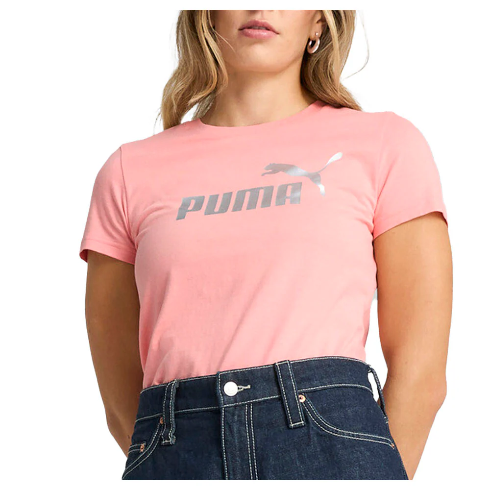 Essentials Metallic Logo Crew Neck Short Sleeve T-Shirt - Image 4