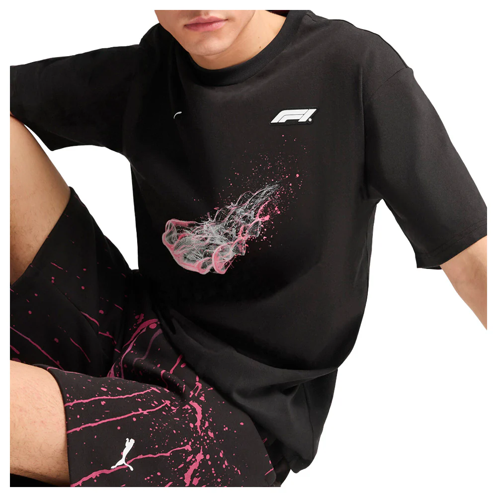 F1 Color Splash Graphic Crew Neck Short Sleeve T-Shirt - Image 3
