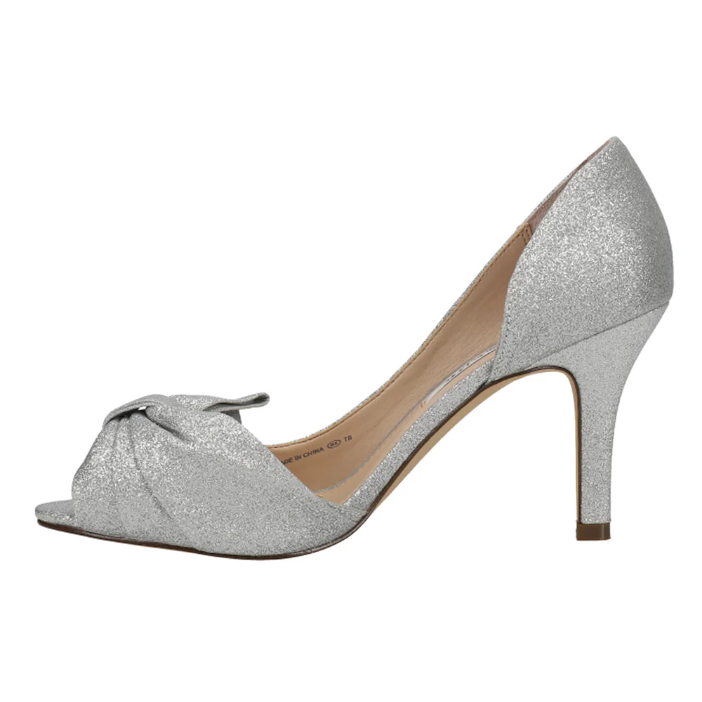 Fay Glitter Peep Toe Evening Pumps - Image 3