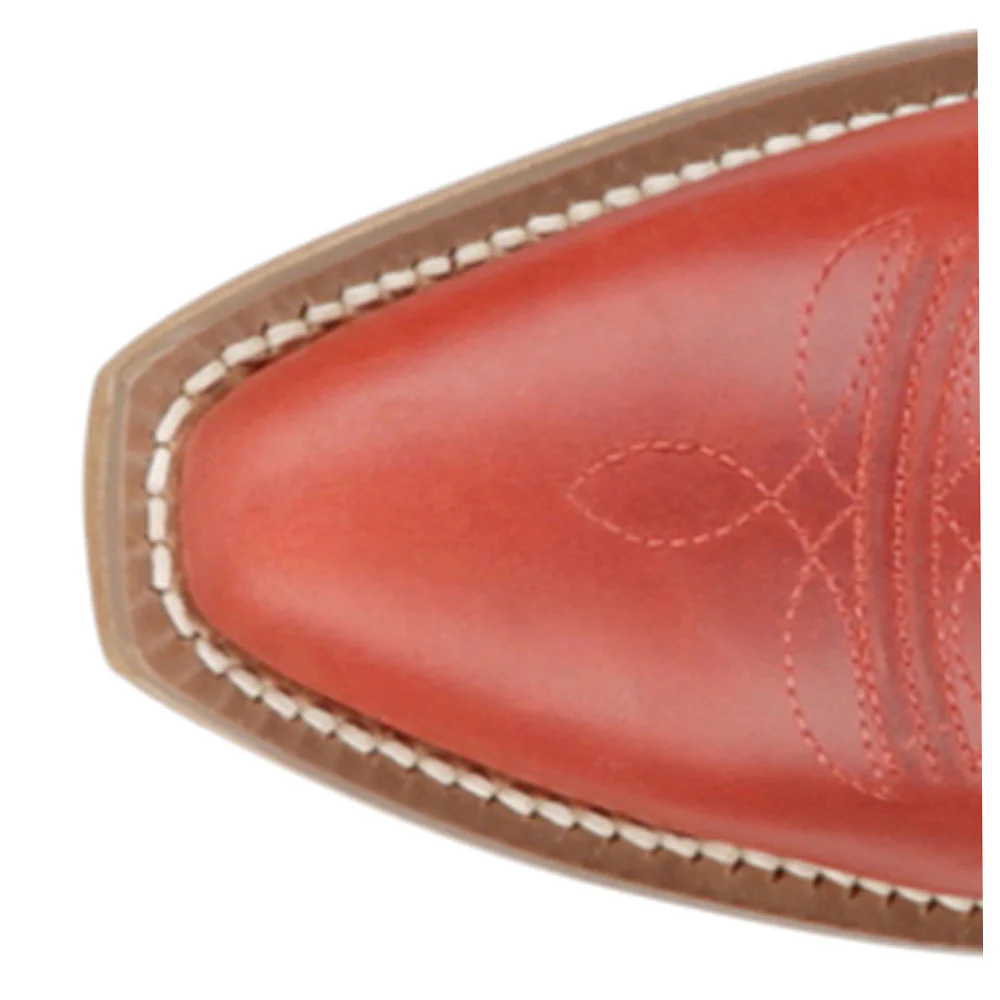 Faye 13 Inch Tooled Inlay Snip Toe Pull On Cowboy Boots - Image 4