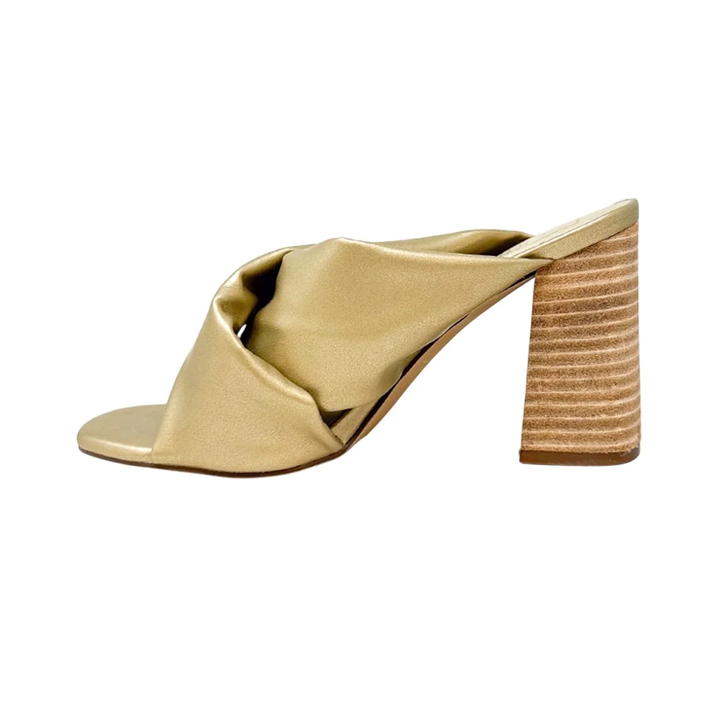 Fiji Metallic Block Heel Sandals - Image 3