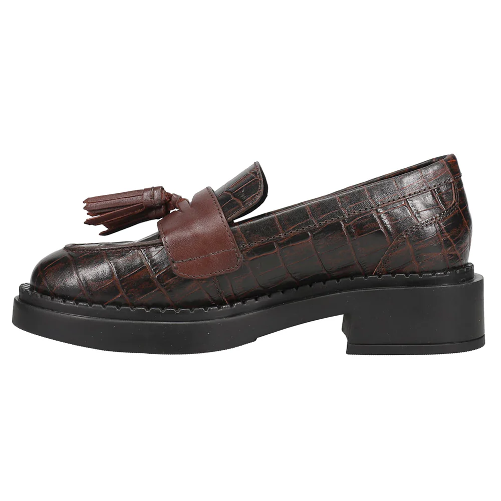 Final Call Croc Embossed Penny Loafers - Image 3