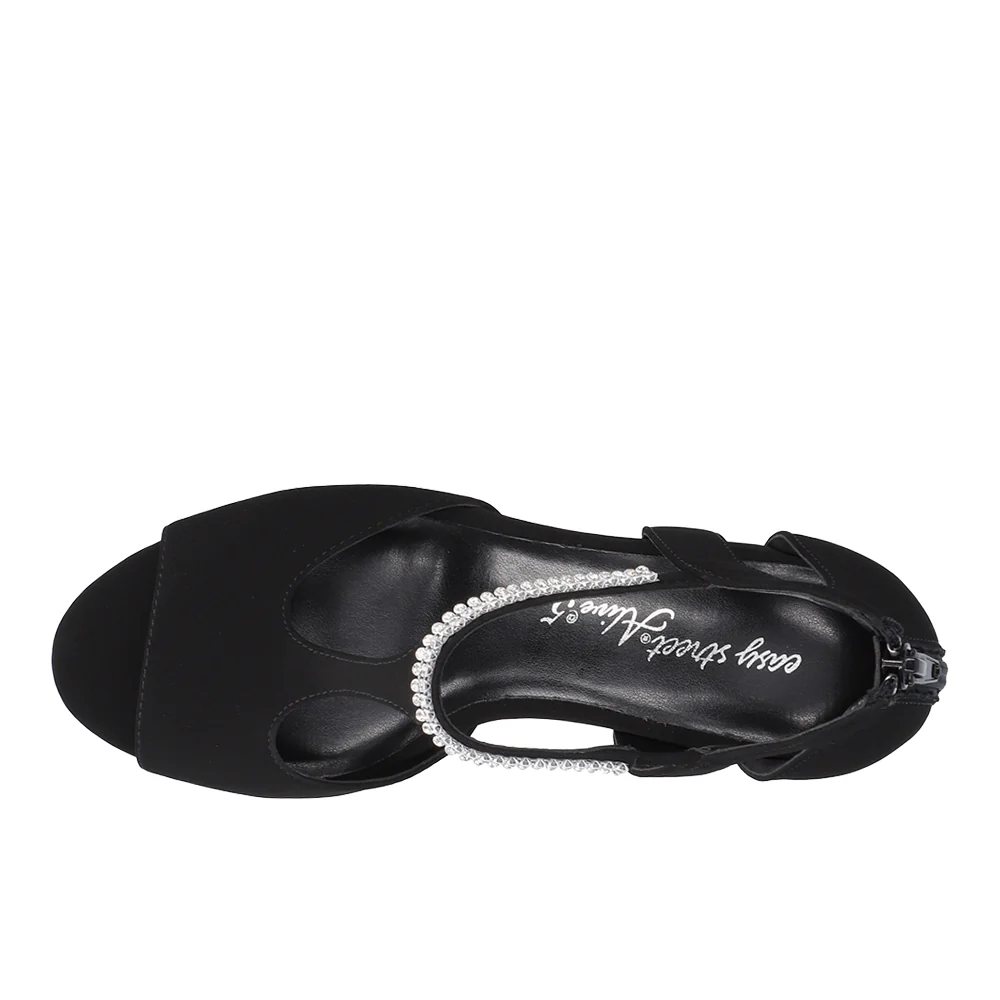 Flash Rhinestone Platform T-Strap Evening Sandals - Image 4