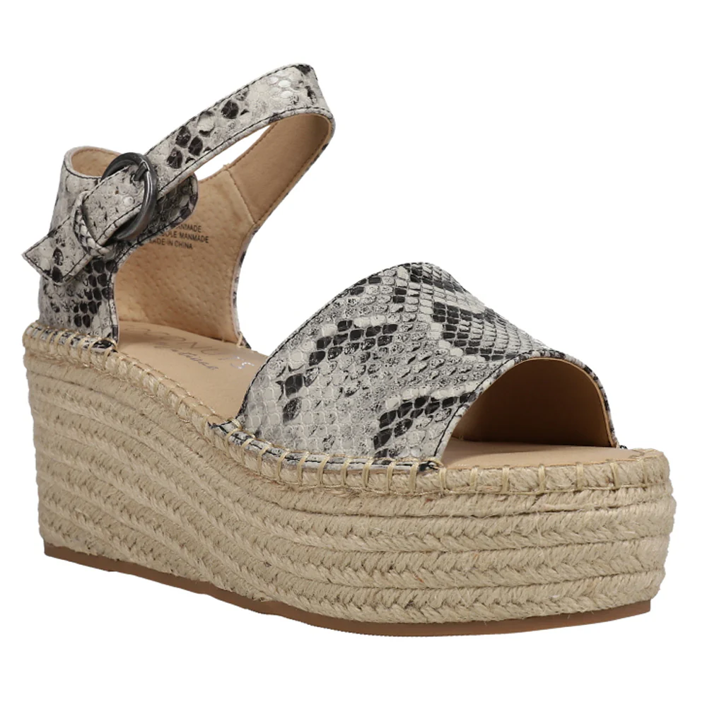 Flirty Snake Ankle Strap Espadrille Wedge Sandals - Image 2