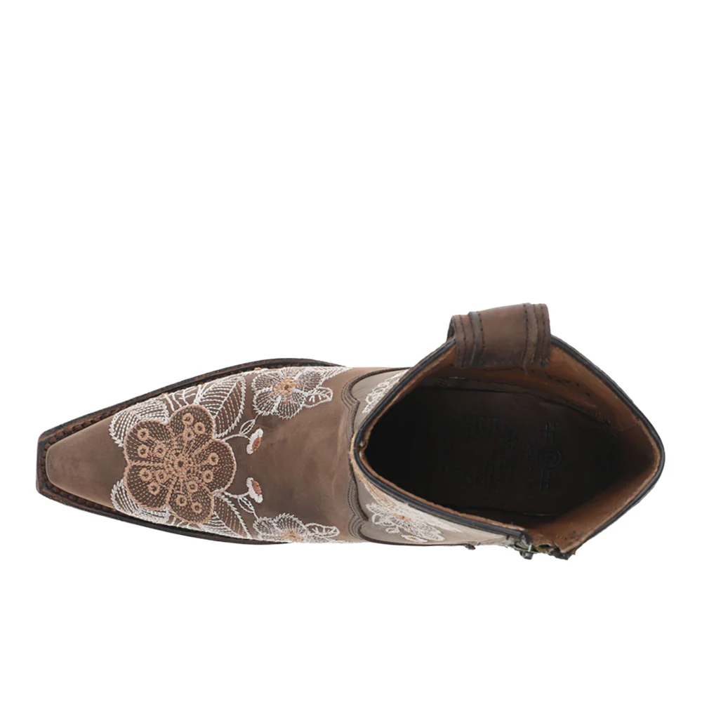 Floral Embroidered Snip Toe Cowboy Booties - Image 4