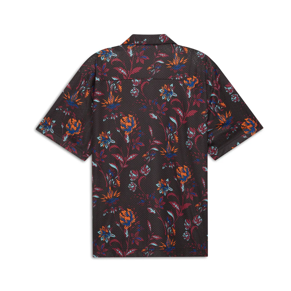 Floral Sport Collared Short Sleeve Button Up Shirt - Image 2